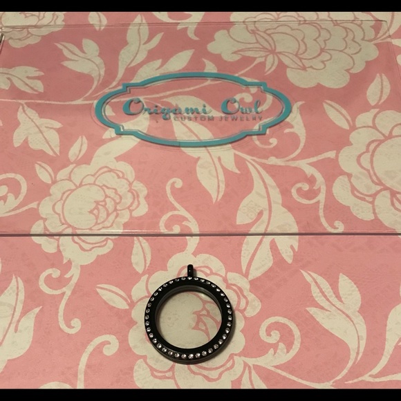 Origami Owl Jewelry - Origami Owl Black locket w/ Crystals